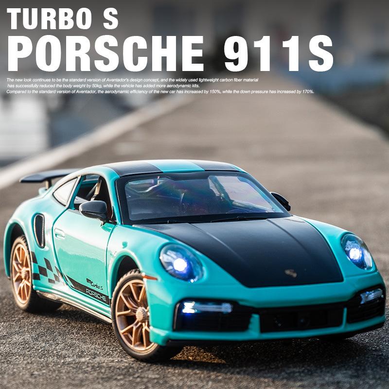 1/24 Porsche 911 TARGA TURBO S Сплав Гоночная Модель Автомобиля Литье под Давлением Симуляция Металлическая Игрушечная Модель Автомобиля Звук Свет Коллекция Подарок