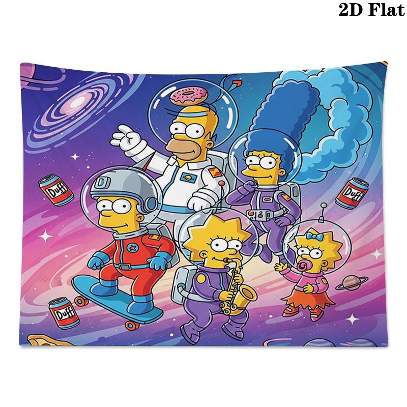 The Simpsons Wall Tapestry Aesthetic Wall Hanging Printed Fabric Blanket Decorative Tapestries for Bedroom Living Room Home Decor