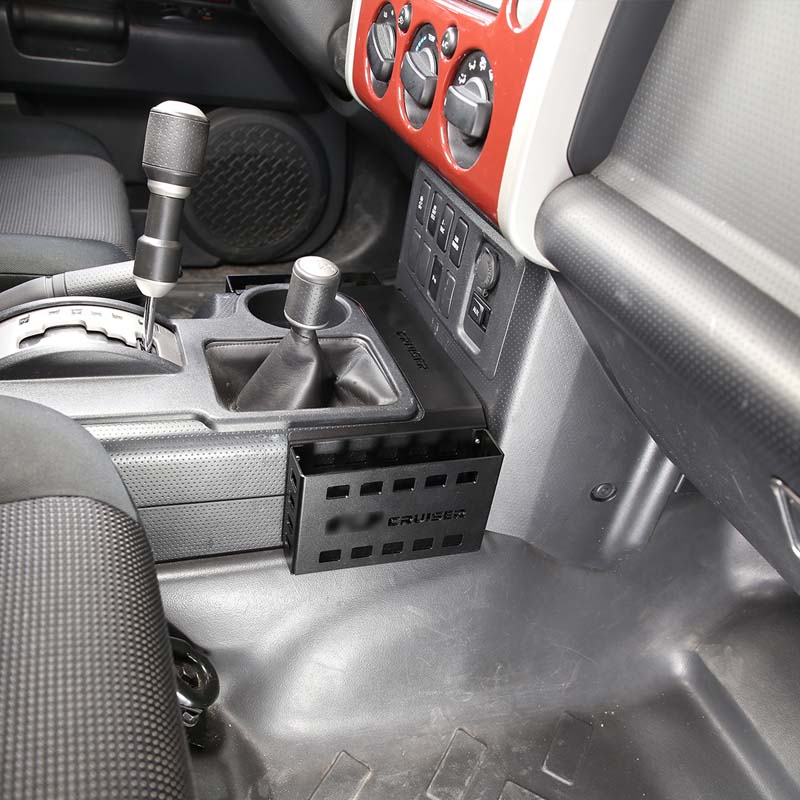 Для Toyota FJ Cruiser 2007-алюминиевый черный автомобильный ящик для хранения шестерен на центральной консоли, две корзины, отделка автомобильных аксессуаров, левый руль и