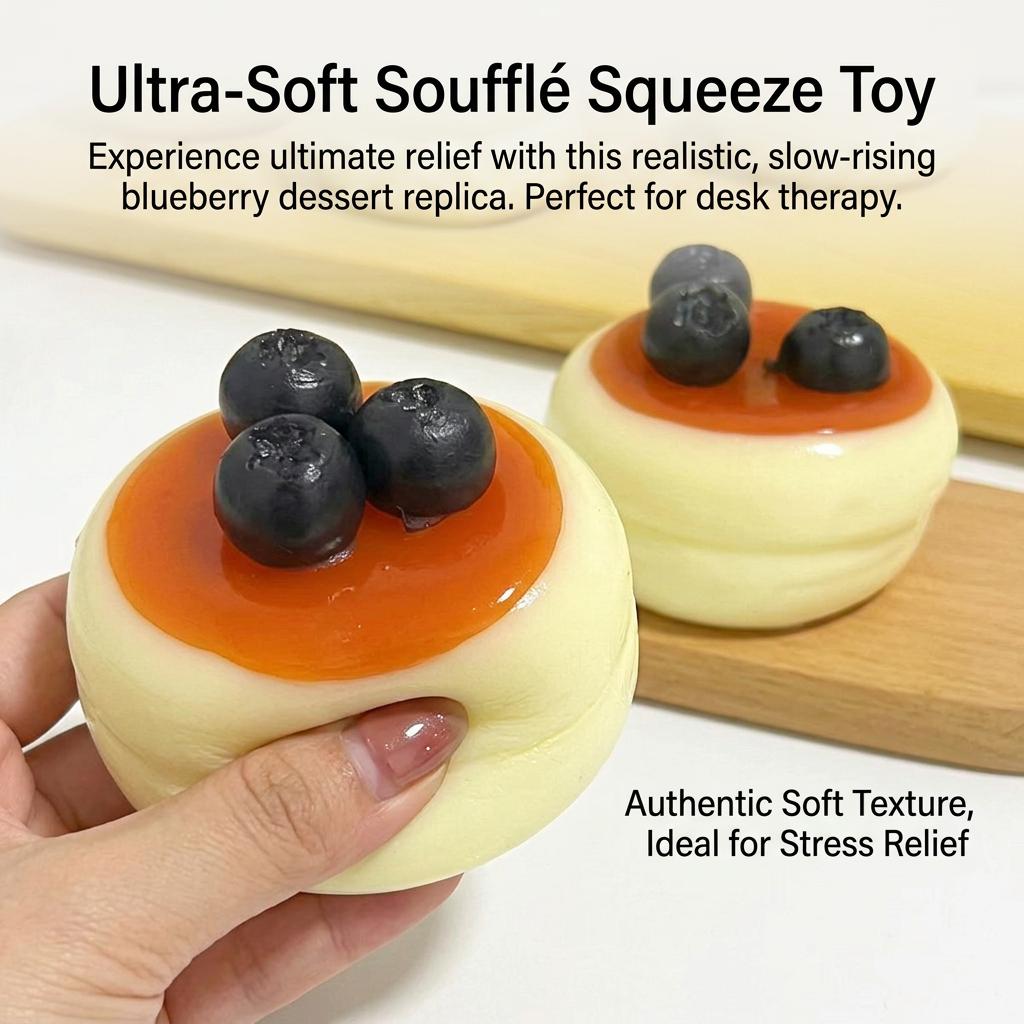 Souffle Cake Stress Relief Toy Super Soft High-elasticity Silicone Design For Office Home Use