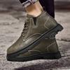 Мужские туфли-оксфорды из натуральной кожи, осенне-зимние мужские ботильоны, теплые меховые ботинки в стиле ретро, удобные мужские ботинки в винтажном стиле для отдыха