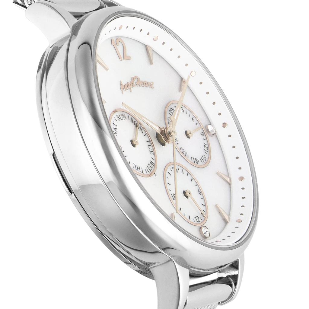 Часы Luxe White Pearl Dial Stainless Steel Sapphire Glass Solar Quartz 33MM Regular Guarantee Watch LU33SS Silver [Angel Heart] Womens