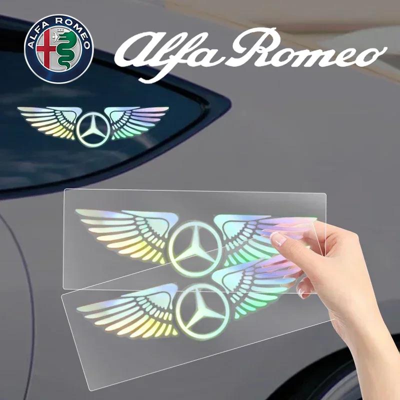 Car Logo Decorative Colorful Laser Reflective Waterproof Decals for Mercedes Benz W211 W204 W210 W203 CLA GLA Auto Accessories