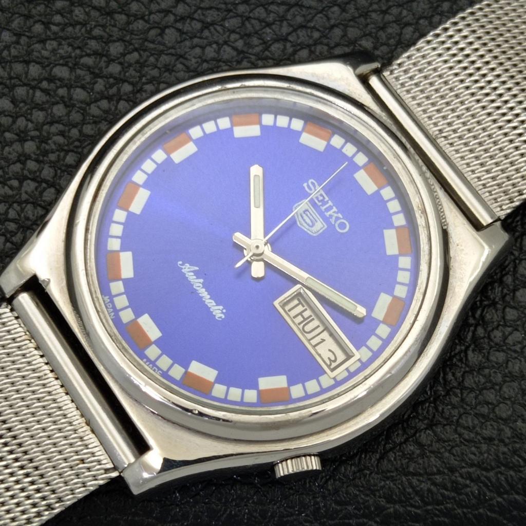 АВТОМАТИЧЕСКИЕ ВИНТАЖНЫЕ ЧАСЫ SEIKO 5 ЯПОНИЯ 7009A МУЖСКИЕ С СИНИМ ЦИФЕРБЛАТОМ a701362-5