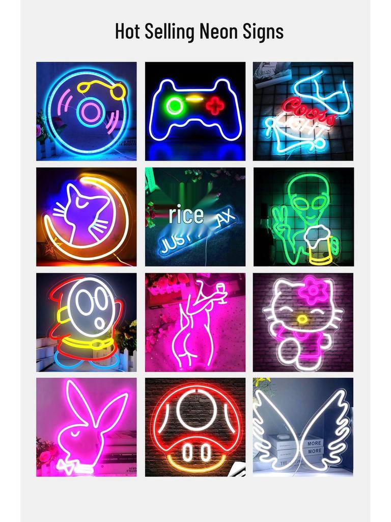 Неоновая светящаяся настенная вывеска «С Днем Рождения» для вечеринки или декора спальни