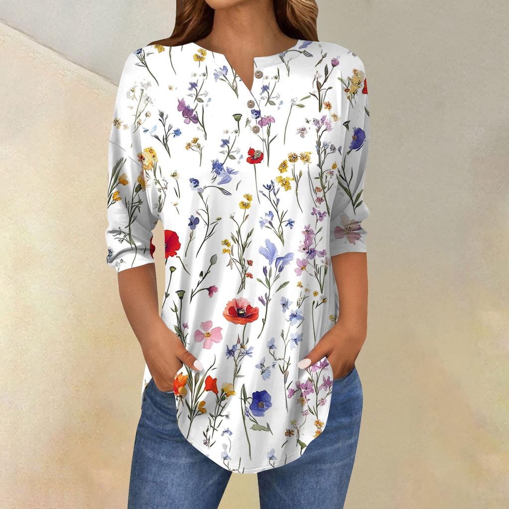 Женские повседневные рубашки с рукавом 3/4, модные туники с принтом Святого Патрика и карманами