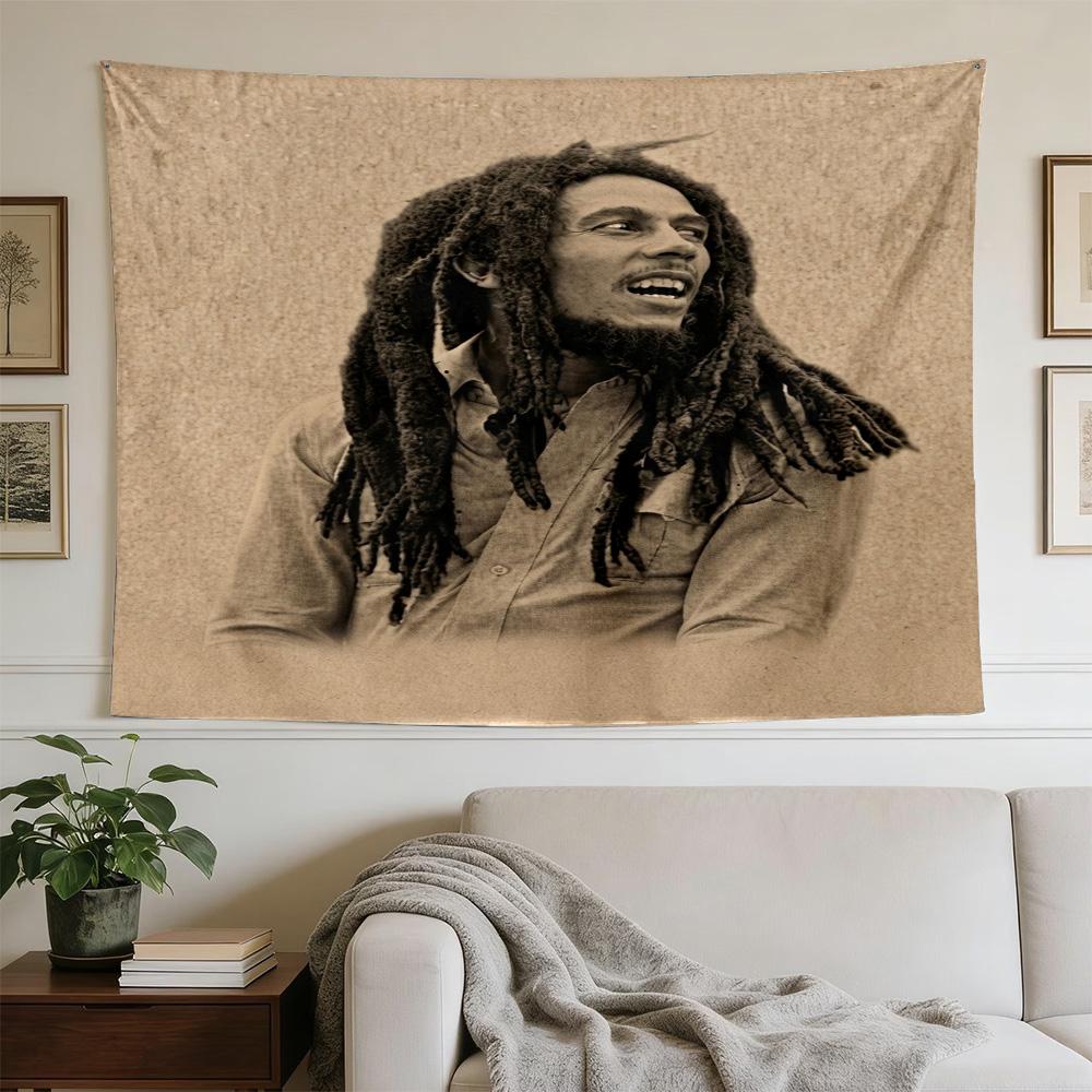 Bob Marley Reggae Legend Pop Art Decorative Wall-Hanging Tapestry, Home Ornament for Living Room,Dorm and Fan Parties,Multi-style,celebrities,cartoons