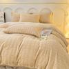 Autumn and Winter Thickened Rabbit Plush Three-dimensional Milk Velvet Winter Warm Sheets and Fitted Sheets Bedding Double Four-piece Set