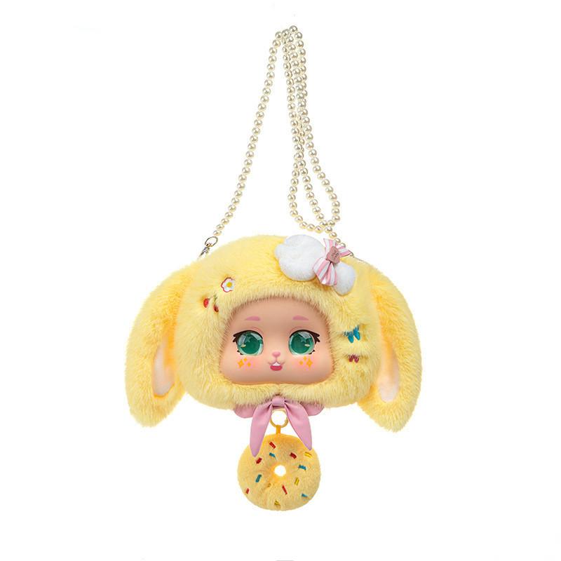 Cute Alice Theme Cat Rabbit Bear Plush Round Bag Kid Toy Decoration Pendant