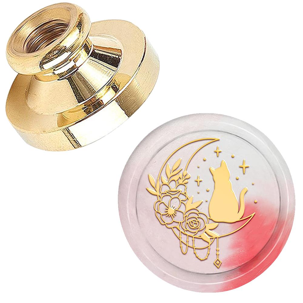 Серия «Луна и животные» Печать из сургуча Змея Слон Кошка Единорог Сменная печать для сургуча 25 мм Латунная головка для Хэллоуина