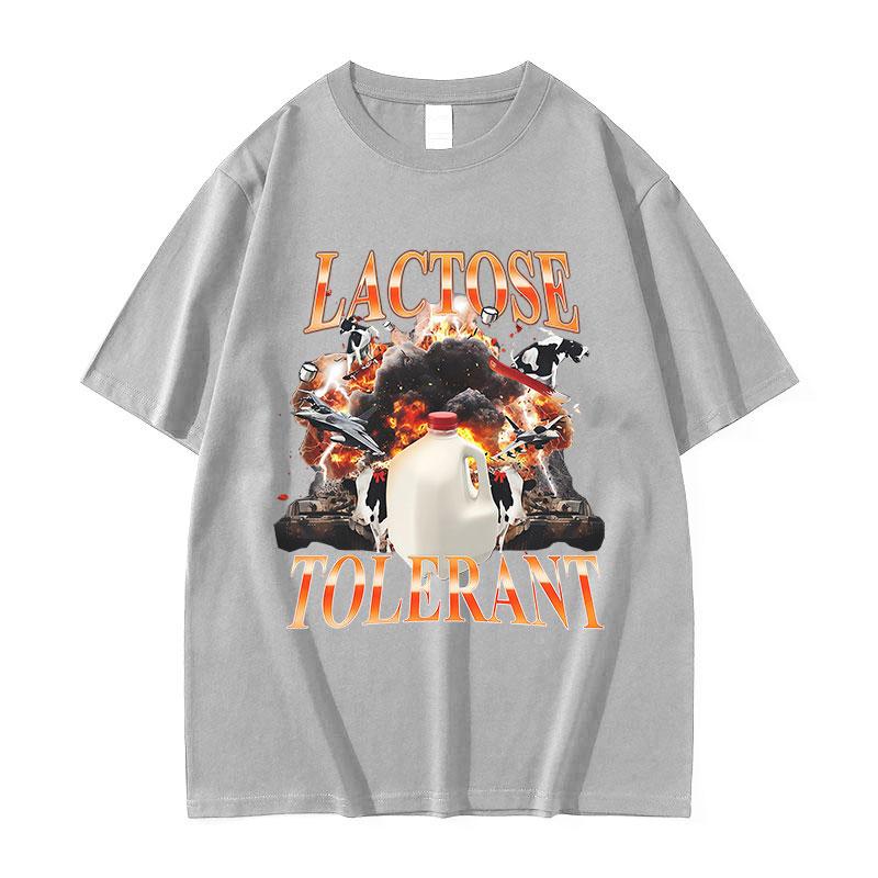 Lactose Tolerant Funny Graphic T Shirt Unisex Vintage High Quality Fashion Tshirts Unisex Summer Oneck Oversized Cotton Tshirt