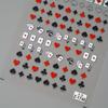 Наклейки для дизайна ногтей с узором игральных карт Солитер: Самоклеящиеся, Простые в использовании, Мультяшная тематика, Одноразовые, Блестящие акценты