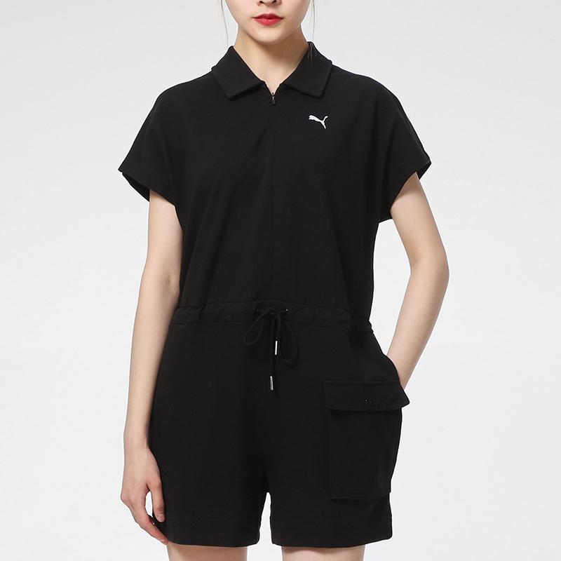 Puma SS21 Однотонный женский комбинезон на молнии с завязками, черный 532849-01