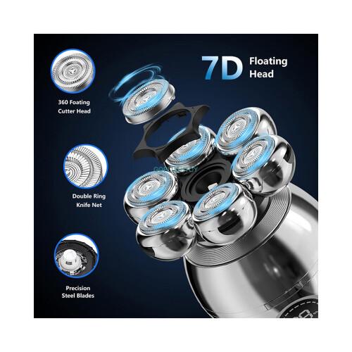 Head Shavers for Bald Men Electric Razor Wet Dry Cordless Skull Shaver Rotary Shavers Men's Razors Grooming Kit
