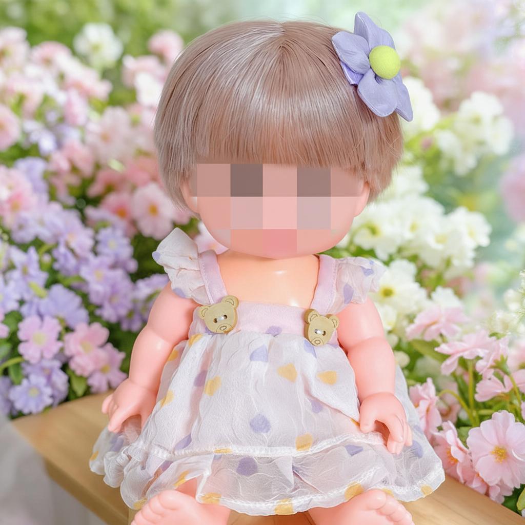 [Cloth  Only] Attractive Spring and Autumn Princess Dress for 26cm Doll, Heart Puff Skirt and Flower Hair Clip.