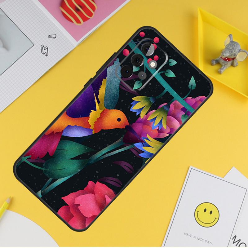 Чехол для телефона с изображением колибри для Samsung Galaxy A53 A33 A13 A12 A32 A52 A14 A34 A54 A15 A25 A35 A55 A71 A51