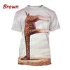 Cartoon Giraffe Pattern T-Shirt For Men Funny Animal 3D Printed Tees Summer Loose Short Sleeves T Shirts O-Neck Tops Streetwear