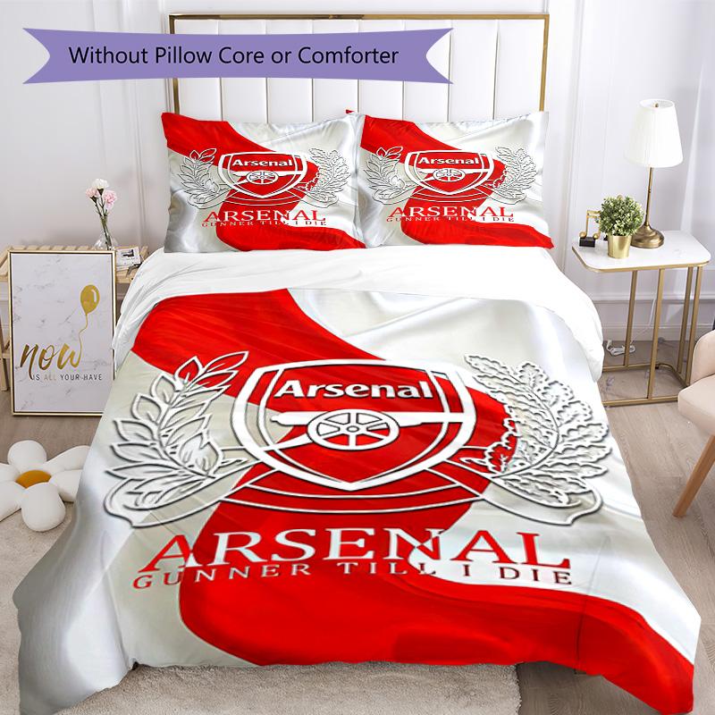 Arsenal Bedding Set Breathable Duvet Cover with Pillowcases Decorative Bed Linen for Bedroom Home Decoration Birthday Gift