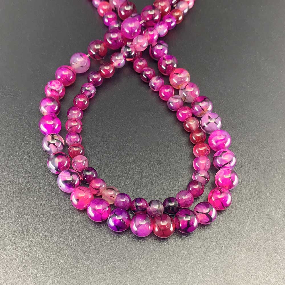 1 нить/лот 6 8 10 мм натуральный камень роза красный дракон жила агат круглые свободные бусины-разделители для изготовления ювелирных изделий DIY ожерелье браслет