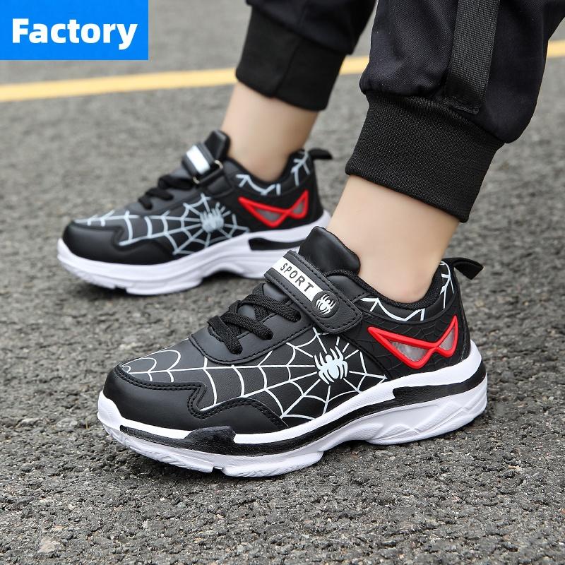 Kids Cartoon Spider Sneakers Boys Comfortable Sports Shoes Outdoor Non-slip Tennis Shoes Lightweight Casual Running Shoes
