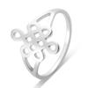 Dawapara Trinity Celtics Knot Ring Irish Love Heart Friendship Promise Engagement Ring Stainless Steel Wedding Band