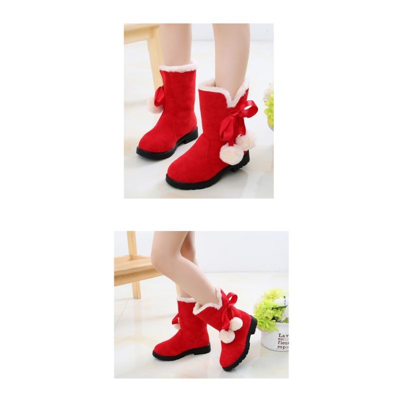 Корейская версия ретро зимние сапоги для девочек зимние новые детские теплые принцесса длинные сапоги короткие сапоги
