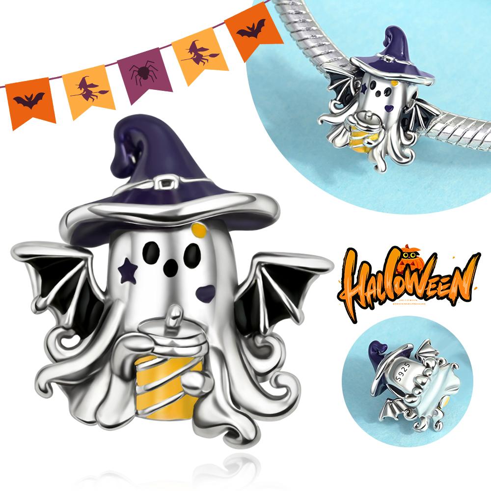 Медь Череп Черный Демон Голова Тыквы Призрак Хэллоуин Подвеска Ювелирные Изделия Бусины Оригинальный Браслет Бутик Шармы Подарок