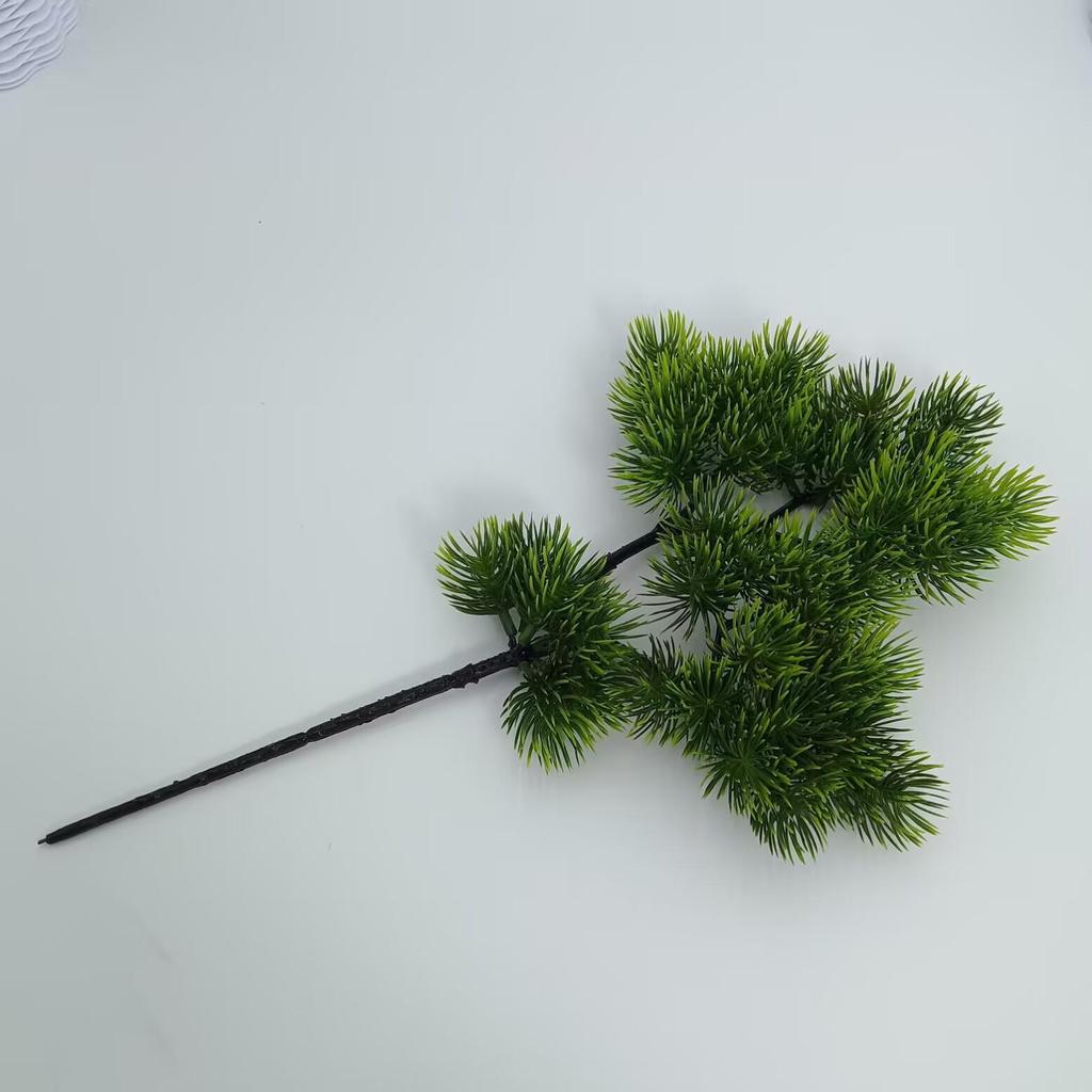 Artificial Pine Needle Branches and Cypress Tree - Green Potted Landscape Decor