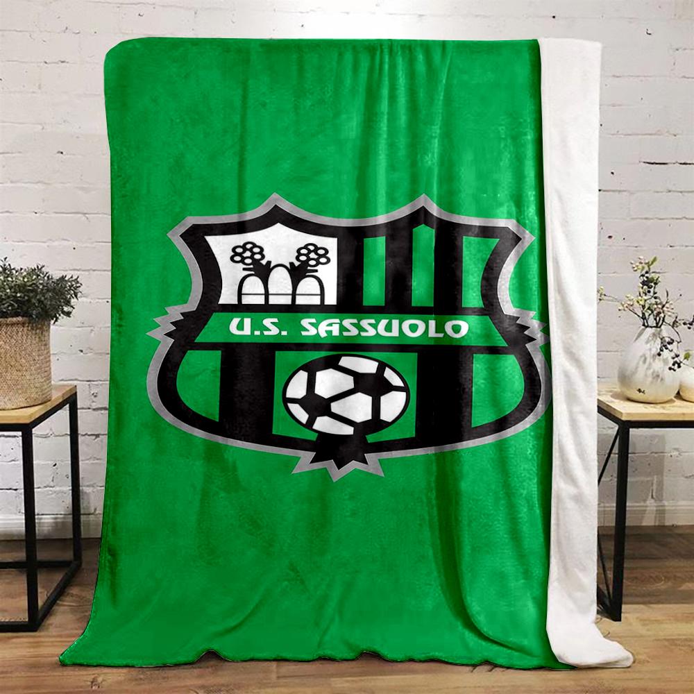 U.S. Sassuolo Football Logo printed Flannel blanket for bedroom, living room, sofa, and nap