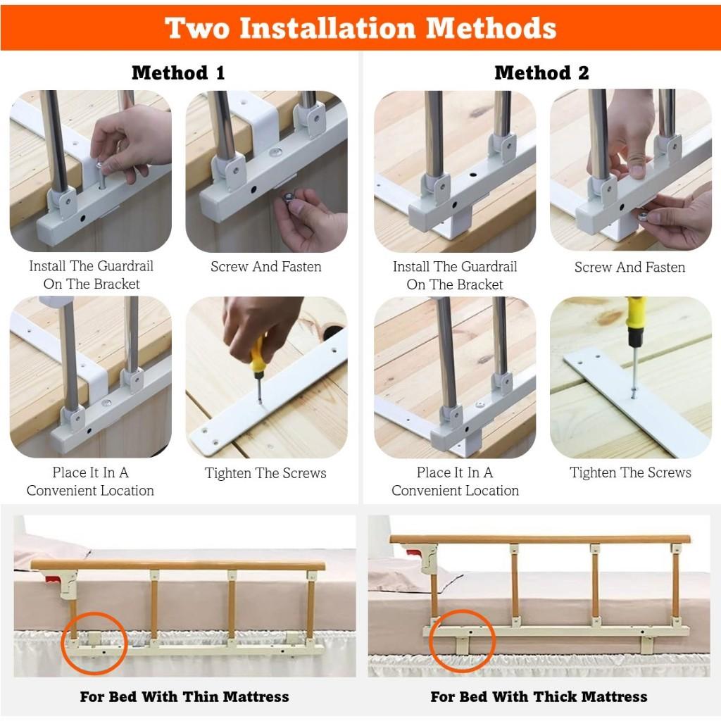 Ручка-поручень для безопасности Пожилых Прикованных к постели Беременных Перила для кровати Защитные ограждения Домашние Складные Ограждения для кровати