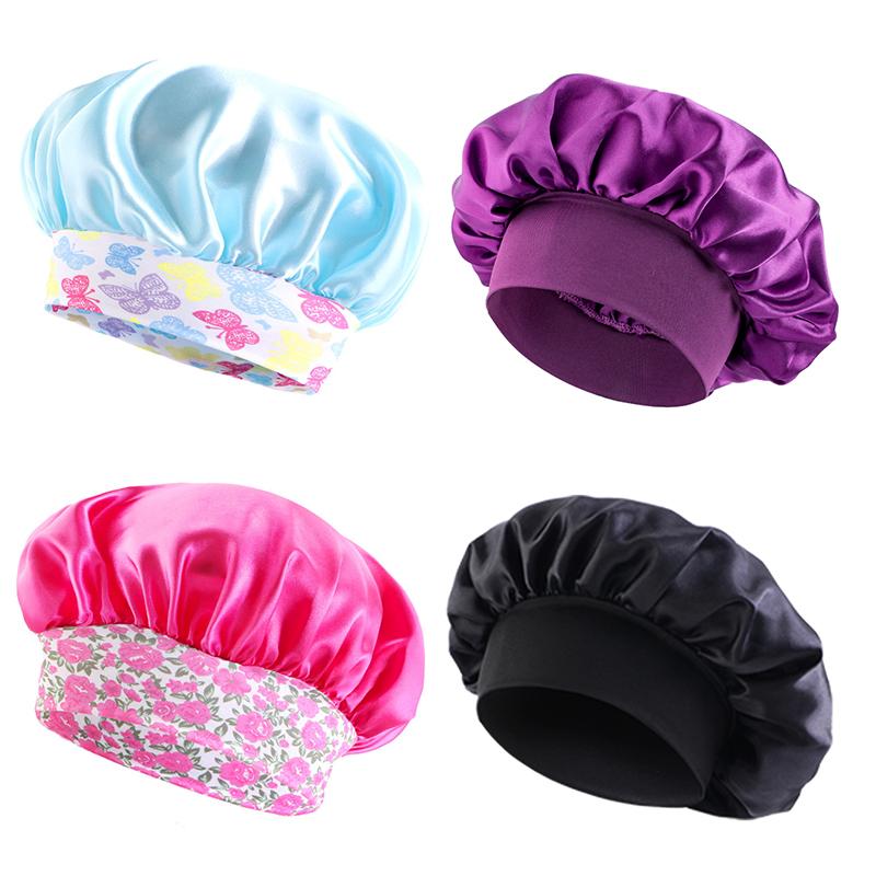 4PCS/LOT Kids Printing Stain Bonnet Baby Turban African Children Printing Bonnet Sleeping Cap Boys Girls Night Sleeping Hats