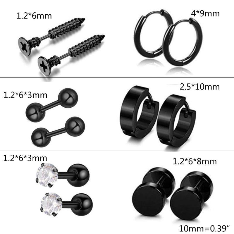 12 шт. / Компл. Ушные шпильки из нержавеющей стали унисекс винт штанга пирсинг серьги декор