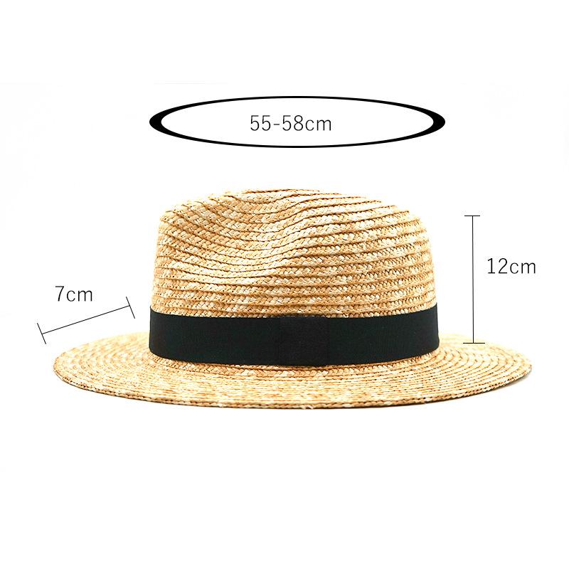 Винтажная соломенная шляпа в британском стиле с черной лентой, шляпа джентльмена, солнцезащитная дышащая солнцезащитная джазовая шляпа
