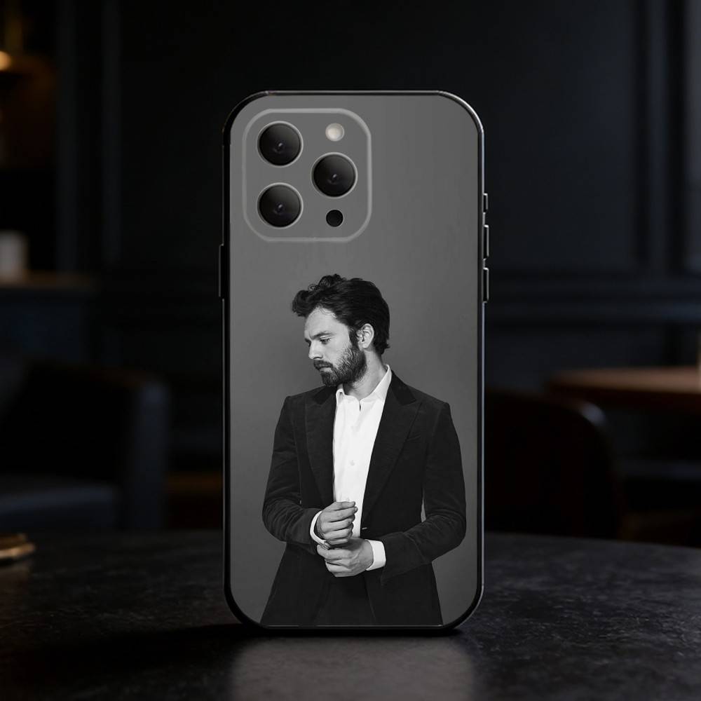 Actor S-Sebastian Stan Phone Case For iPhone 17,16,15,14,13,12,11 Plus,Pro Max,SE4Soft Silicone Black Cover
