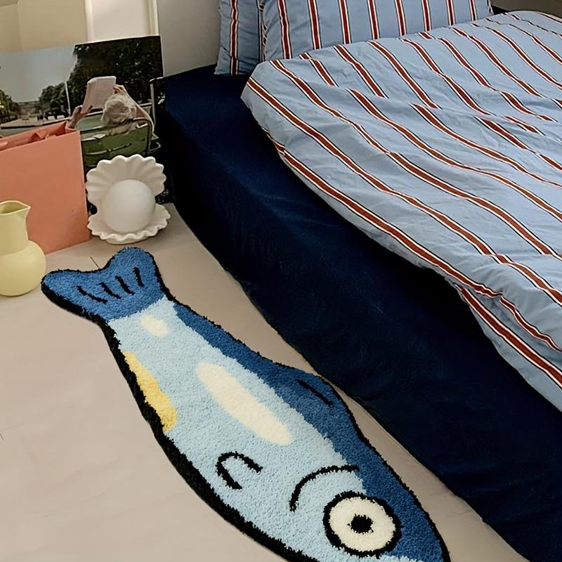 Salted Fish Design Rug Soft comfy cartoon salted fish mat, fit bedroom, balcony, bay window, bathroom and doorway for indoor & occasional outdoor use.