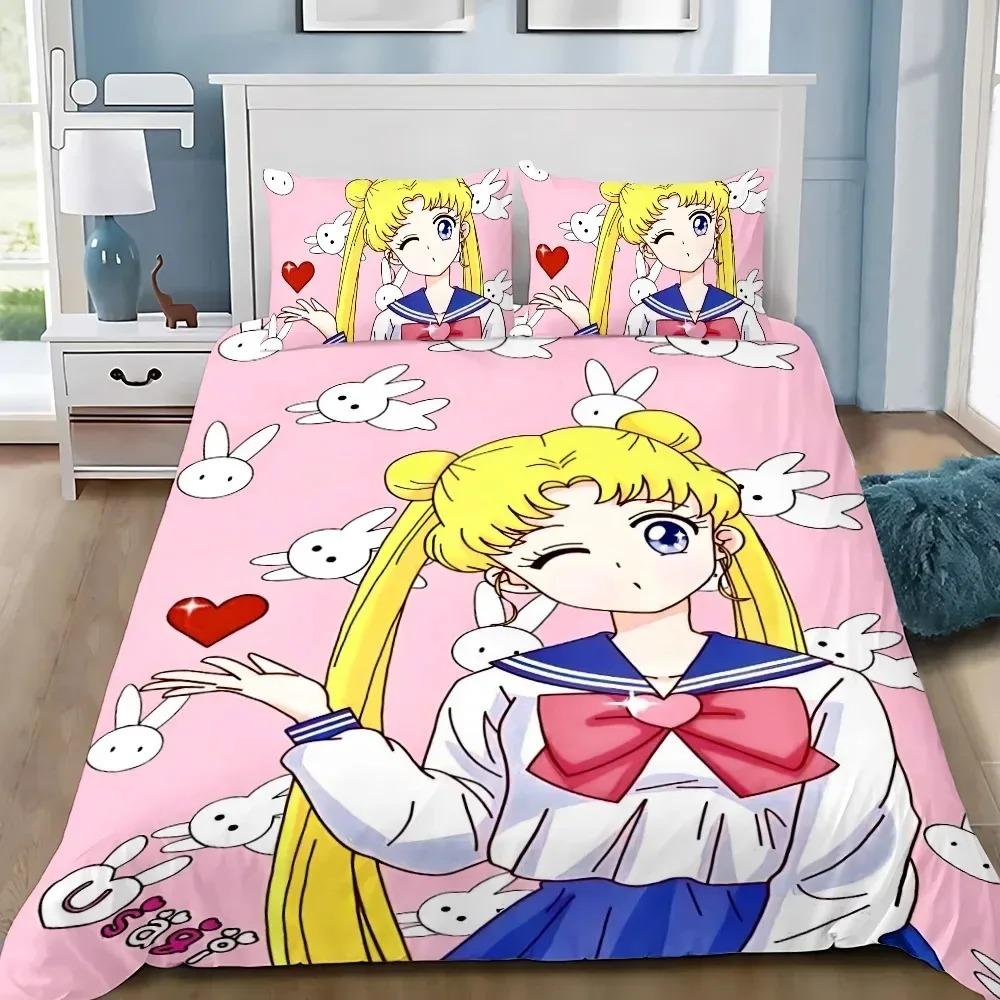 Sailor Moon Anime Bedding Set Duvet Cover 100% Microfiber Suitable For Children And Adults 2/3-Piece Set Anime Quilt Cover