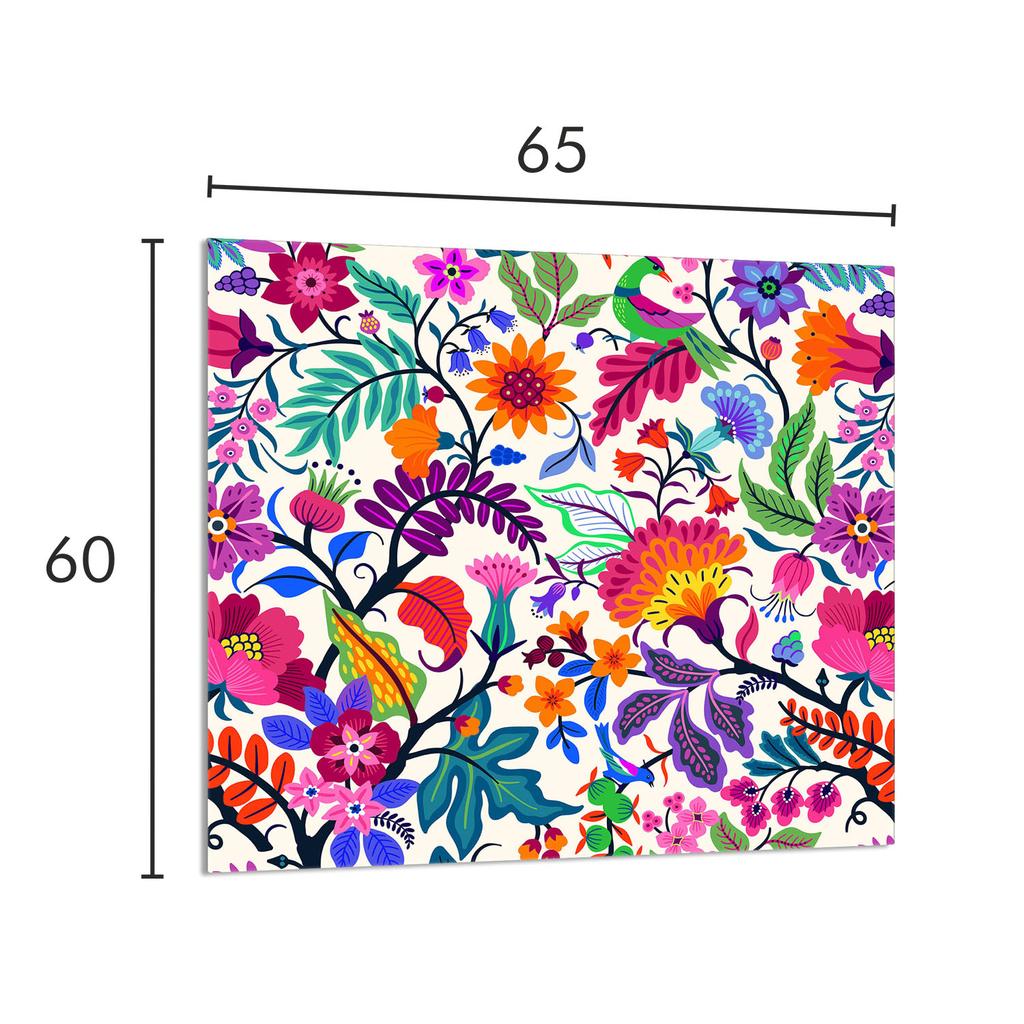 PANEL SZKLANY DO KUCHNI 65x60 Kwiaty