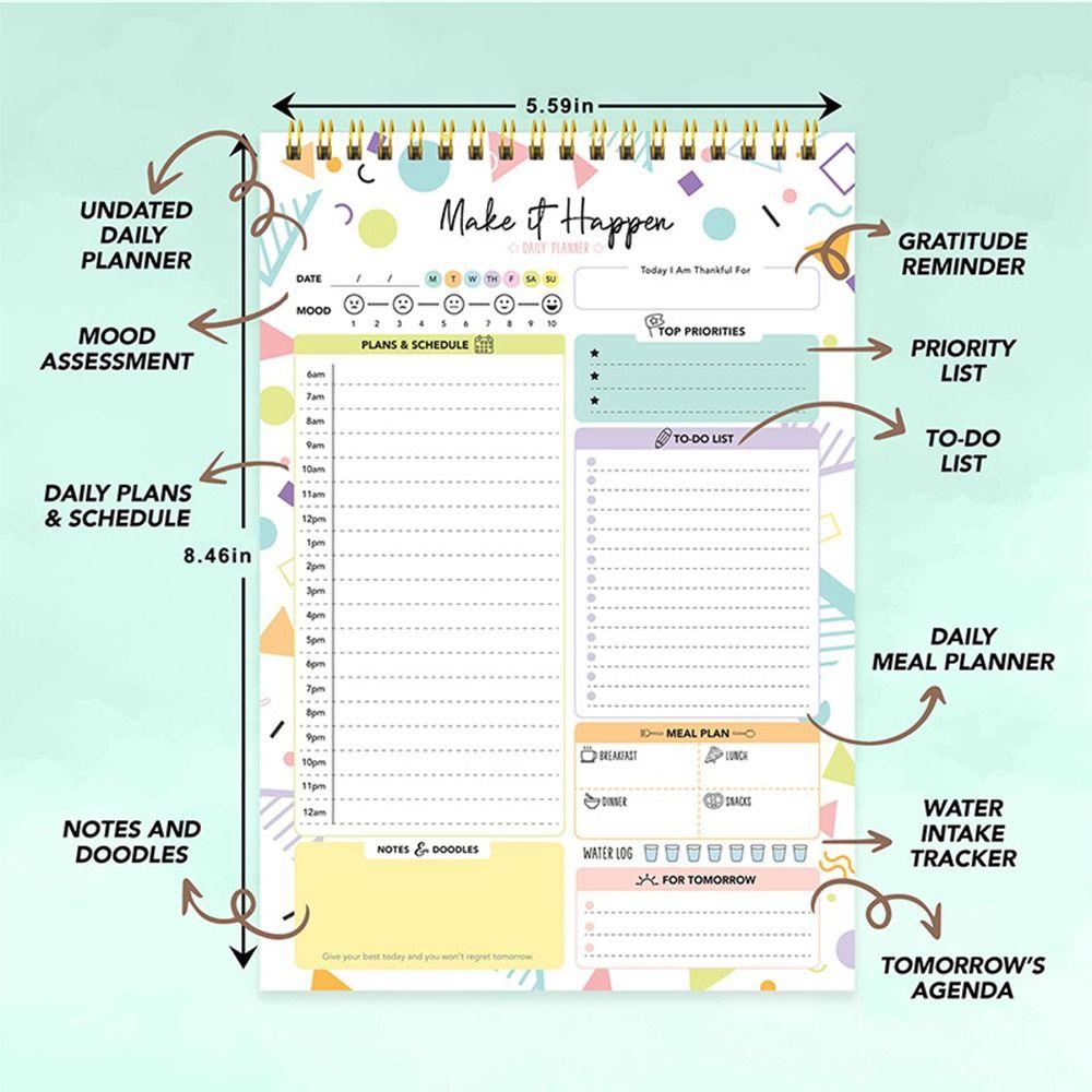 Easy Tear-off To Do List Notepad Portable Schedule Writing Pads A5 Agenda Planner Office Supplies
