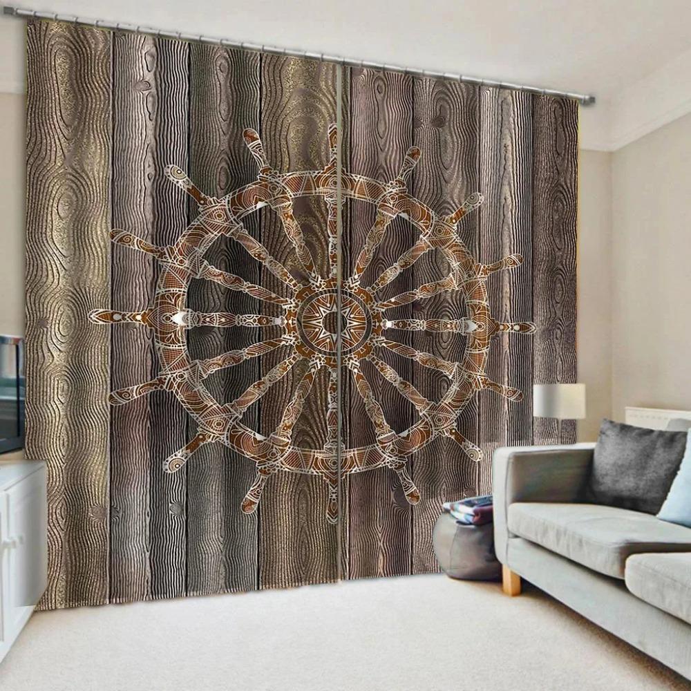 Главная Морской узор якоря Высокие затемняющие шторы Раздвижные стеклянные двери Спальня Гостиная Плотная затемняющая штора Новый стиль Shade