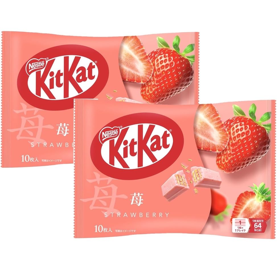 Крутой набор Kit Kat Strawberry 10 штук 2 упаковки, доставленный специальными материалами от Magokoro Express.