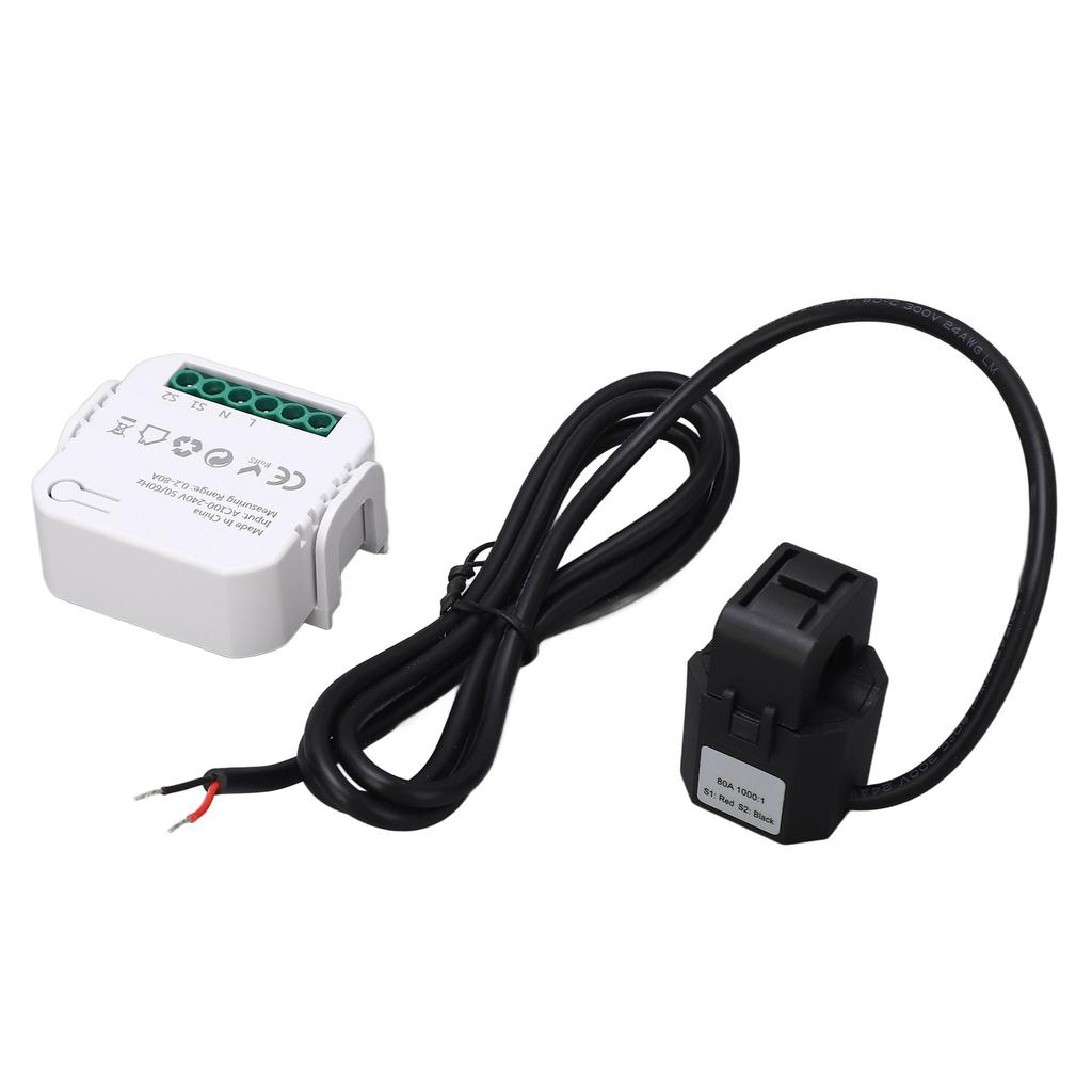 WiFi Energy Monitor Single Phase Smart Electricity Meter with Clamp Power Consumption Monitor 100‑240VAC