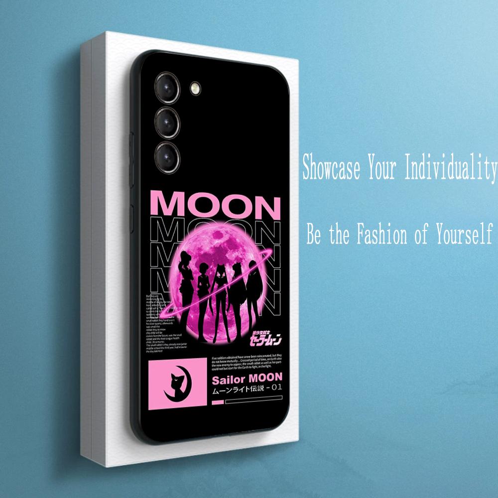 Magical Girl Warrior classic anime pattern Phone Case For Samsung Galaxy S26 S25 S24 S23 S22 S21 Plus Ultra Note20 Soft Black