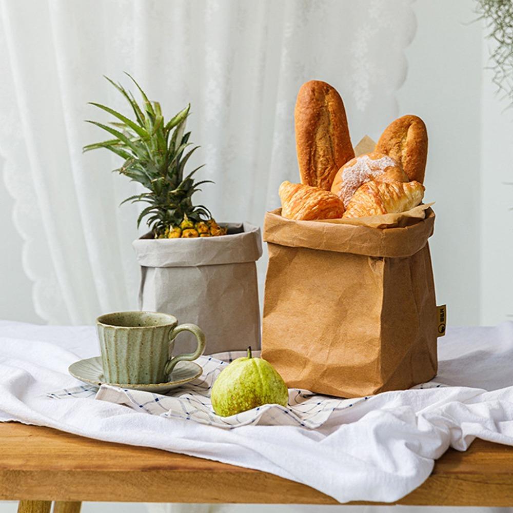 Waterproof Kraft Paper Bag Washable Waterproof Bag Snacks Bags Washed Kraft Paper  Food Storage