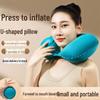 Подушка для шеи для путешествий с флокированной тканью, складная и удобная для сна, обеспечивает защиту шеи и комфорт при нажатии.