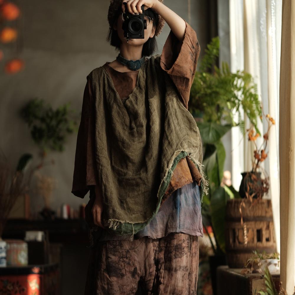 Johnature Женские винтажные пальто однотонные весенние свободные женские пуловеры в китайском стиле