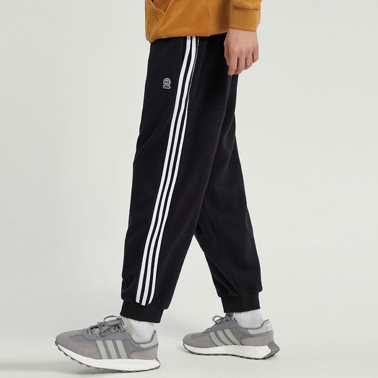 adidas Свободные спортивные брюки Neo Brand с вертикальными полосками, мужские, черные, HN8738