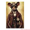 Retro Steampunk Cat Wolf Astronaut Rabbit Poster Art Canvas Painting Funny Animal Tiger Gorilla Poster Living Room Home Decor