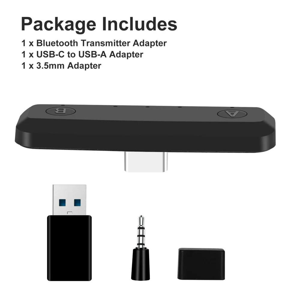 Адаптер Bluetooth для Switch Lite Разъем USB-C с низкой задержкой для PS4/PS5 ПК Портативный мини-микрофон BT Dongle Двойной потоковый беспроводной аудиопередатчик