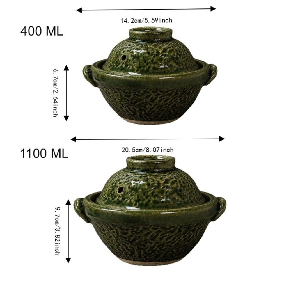 with Lid Double-Handled Casserole Pot Pottery Stew Soup Pot Durable Porridge Pot Dormitory