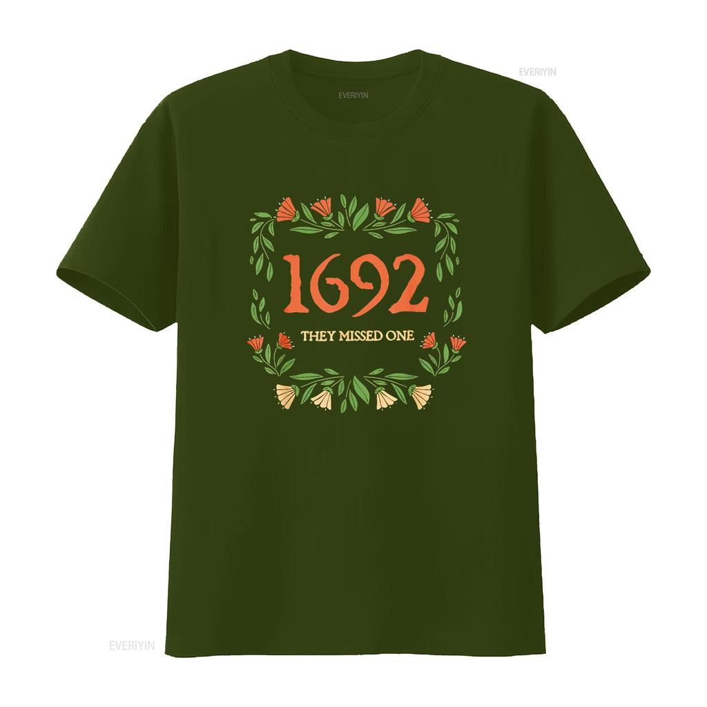 1692 they missed one T Shirt vintage Washed Top For Everyday Wear Unisex graphic Stylish Slightly streetwear homme Soft Casual